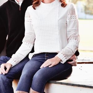 Beautiful white eyelet top